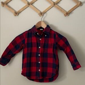 Baby Gap Classic Flannel Red and Blue Plaid Kids Button Down Shirt size 4T
